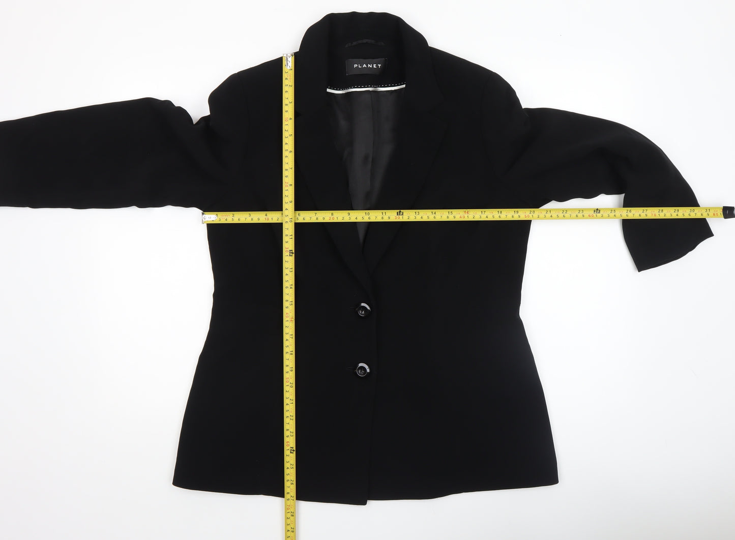 Planet Womens Black Size 14 Classic Single-Breasted Blazer
