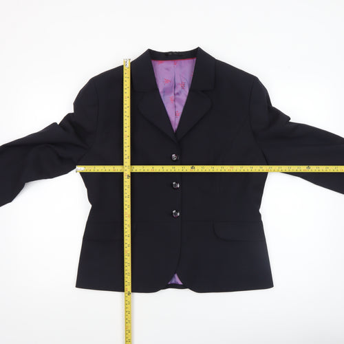 Brook Taverner Womens Black Size 14R Classic Wool Blend Suit Jacket