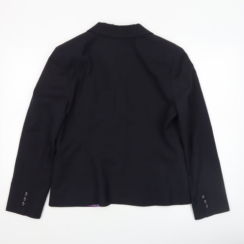 Brook Taverner Womens Black Size 14R Classic Wool Blend Suit Jacket