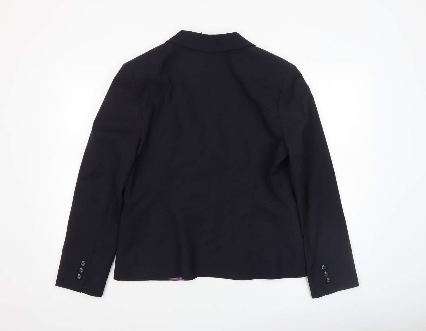 Brook Taverner Womens Black Size 14R Classic Wool Blend Suit Jacket