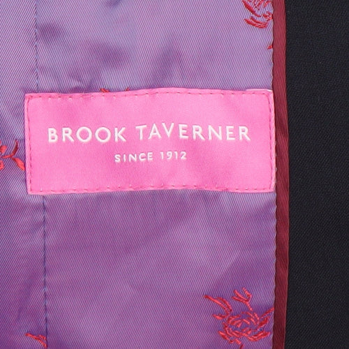 Brook Taverner Womens Black Size 14R Classic Wool Blend Suit Jacket