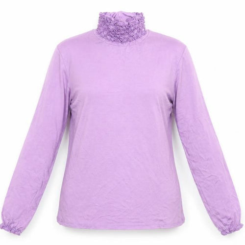 Aftershock London Women’s Purple Roll Neck Long Sleeve Jersey Blouse Size 12