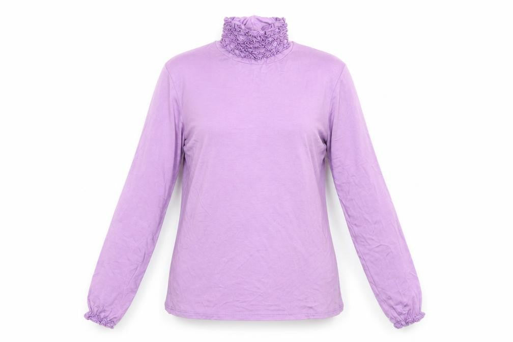 Aftershock London Women’s Purple Roll Neck Long Sleeve Jersey Blouse Size 12