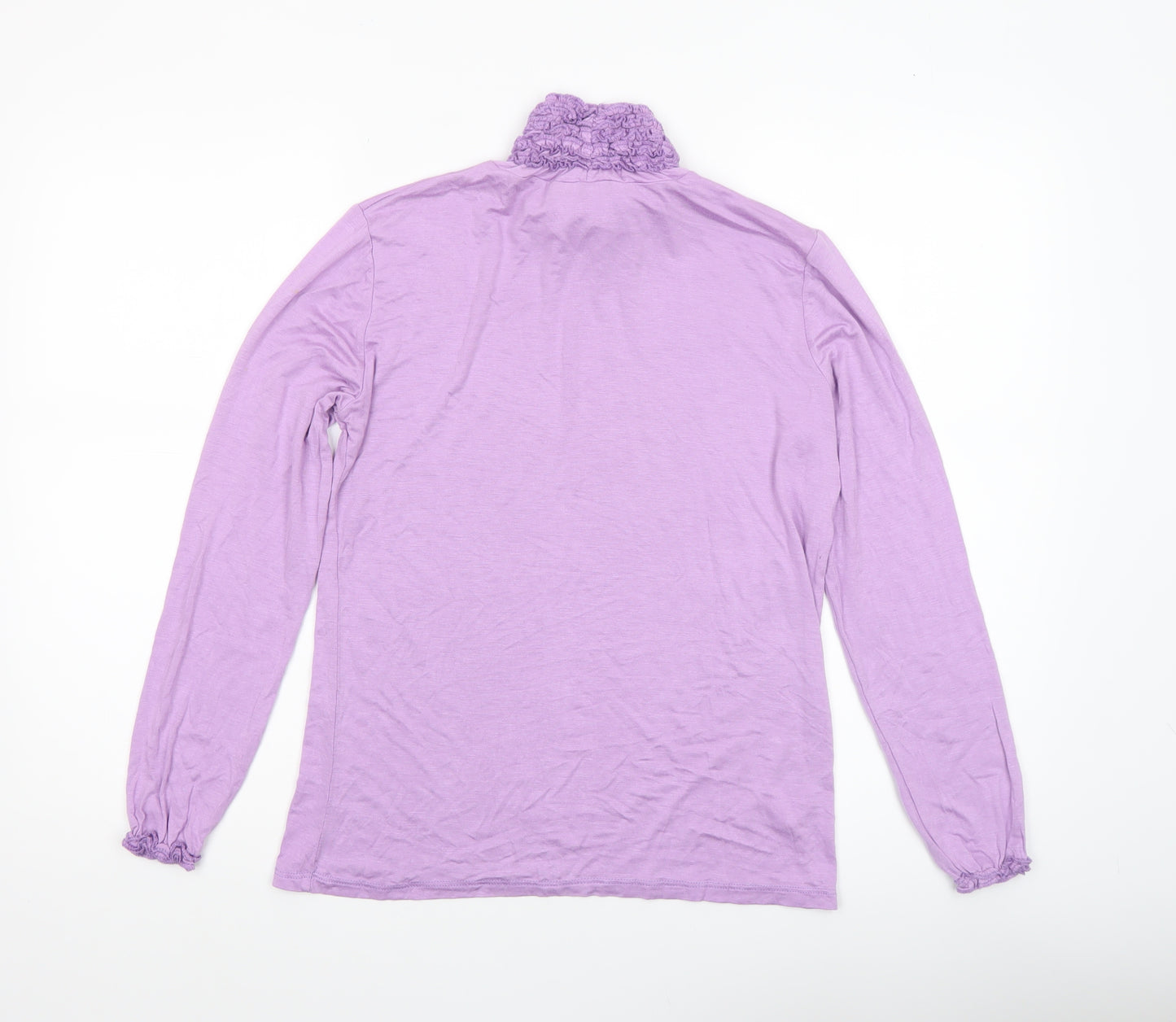 Aftershock London Women’s Purple Roll Neck Long Sleeve Jersey Blouse Size 12