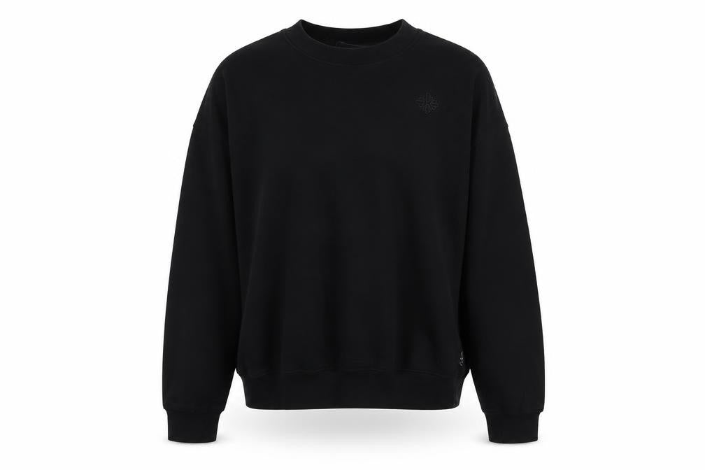 Front view of Couture Women's Black UK 8 Crew Neck Pullover Sweatshirt