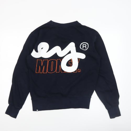 Money Navy Blue Women's Small Crew Neck Pullover Sweatshirt