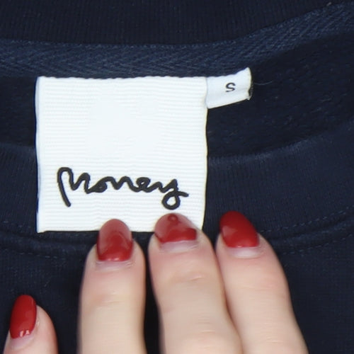 Money Navy Blue Women's Small Crew Neck Pullover Sweatshirt