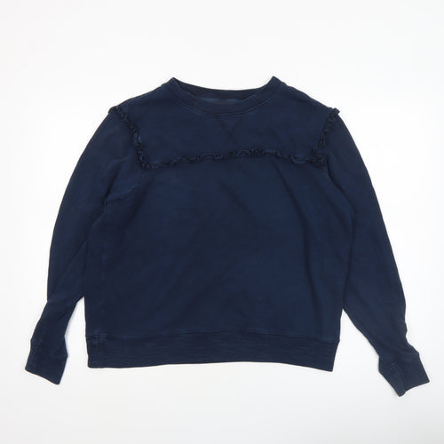 Marks and Spencer Women Navy Blue Ruffle Trim Sweatshirt Size 14