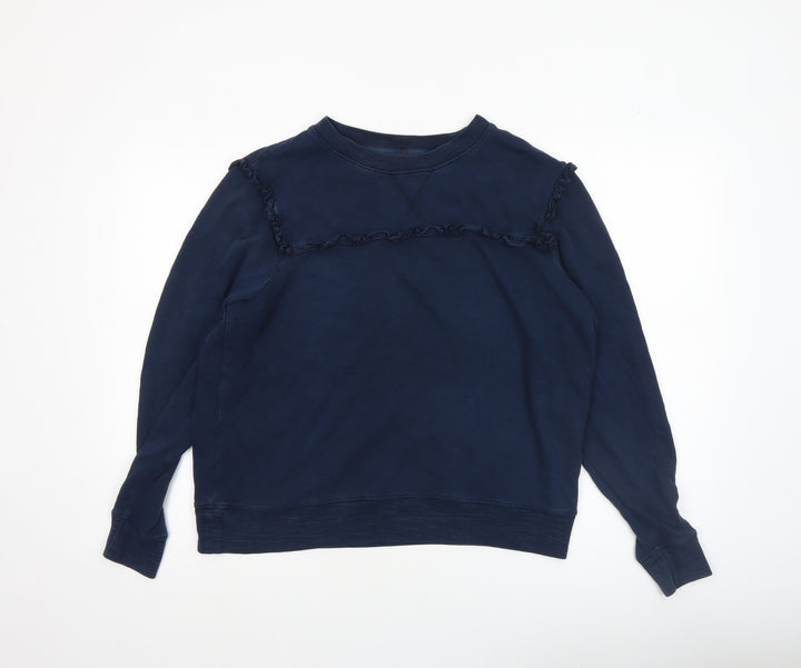 Marks and Spencer Women Navy Blue Ruffle Trim Sweatshirt Size 14