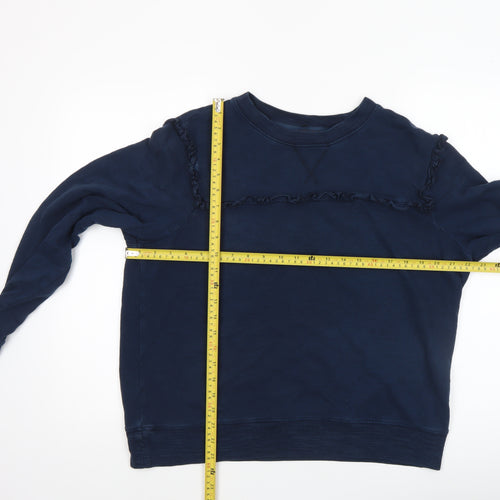 Marks and Spencer Women Navy Blue Ruffle Trim Sweatshirt Size 14