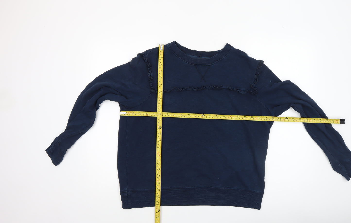 Marks and Spencer Women Navy Blue Ruffle Trim Sweatshirt Size 14