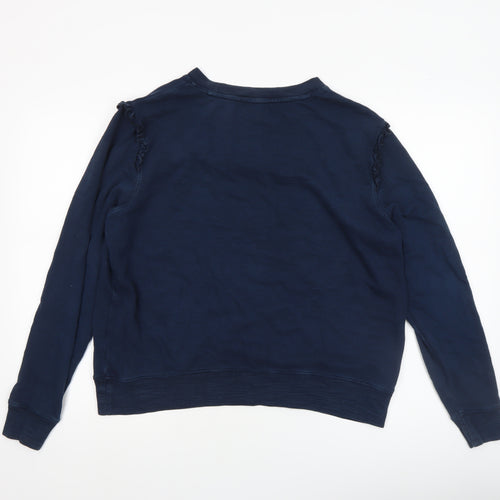 Marks and Spencer Women Navy Blue Ruffle Trim Sweatshirt Size 14