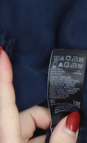 Marks and Spencer Women Navy Blue Ruffle Trim Sweatshirt Size 14