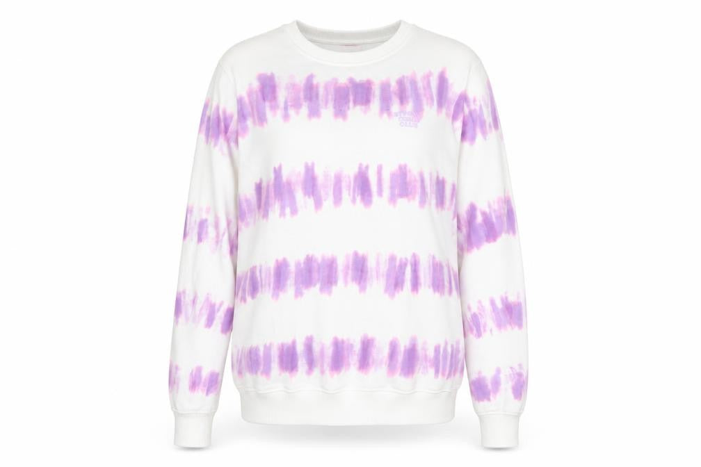 Strong Girls Club Women's White Purple Tie Dye Cotton Sweatshirt Size S