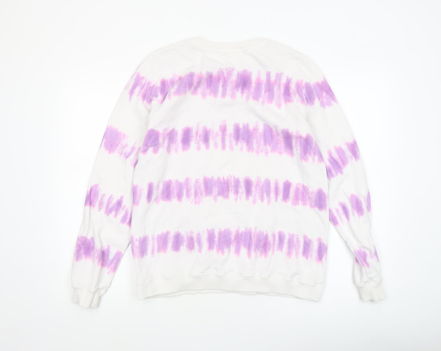 Strong Girls Club Women's White Purple Tie Dye Cotton Sweatshirt Size S