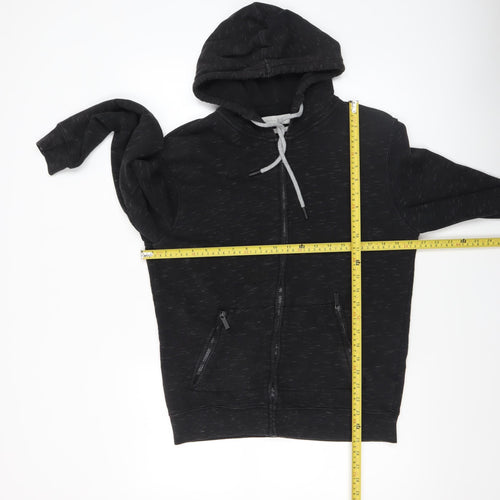 Zara Men’s Black M Full Zip Hoodie Sweatshirt Regular Fit