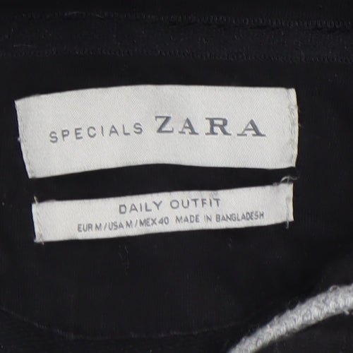 Zara Men’s Black M Full Zip Hoodie Sweatshirt Regular Fit