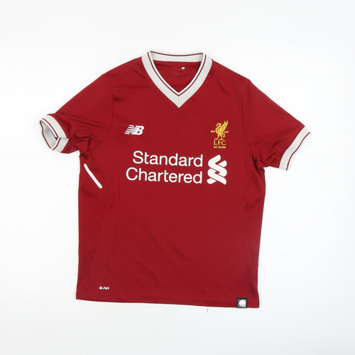 New Balance Boys Red Football Jersey Short Sleeve Athletic T-Shirt Size M