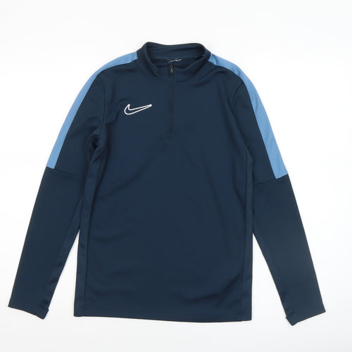 Nike Women's Blue Long Sleeve 1/4 Zip Athletic T-Shirt Size M