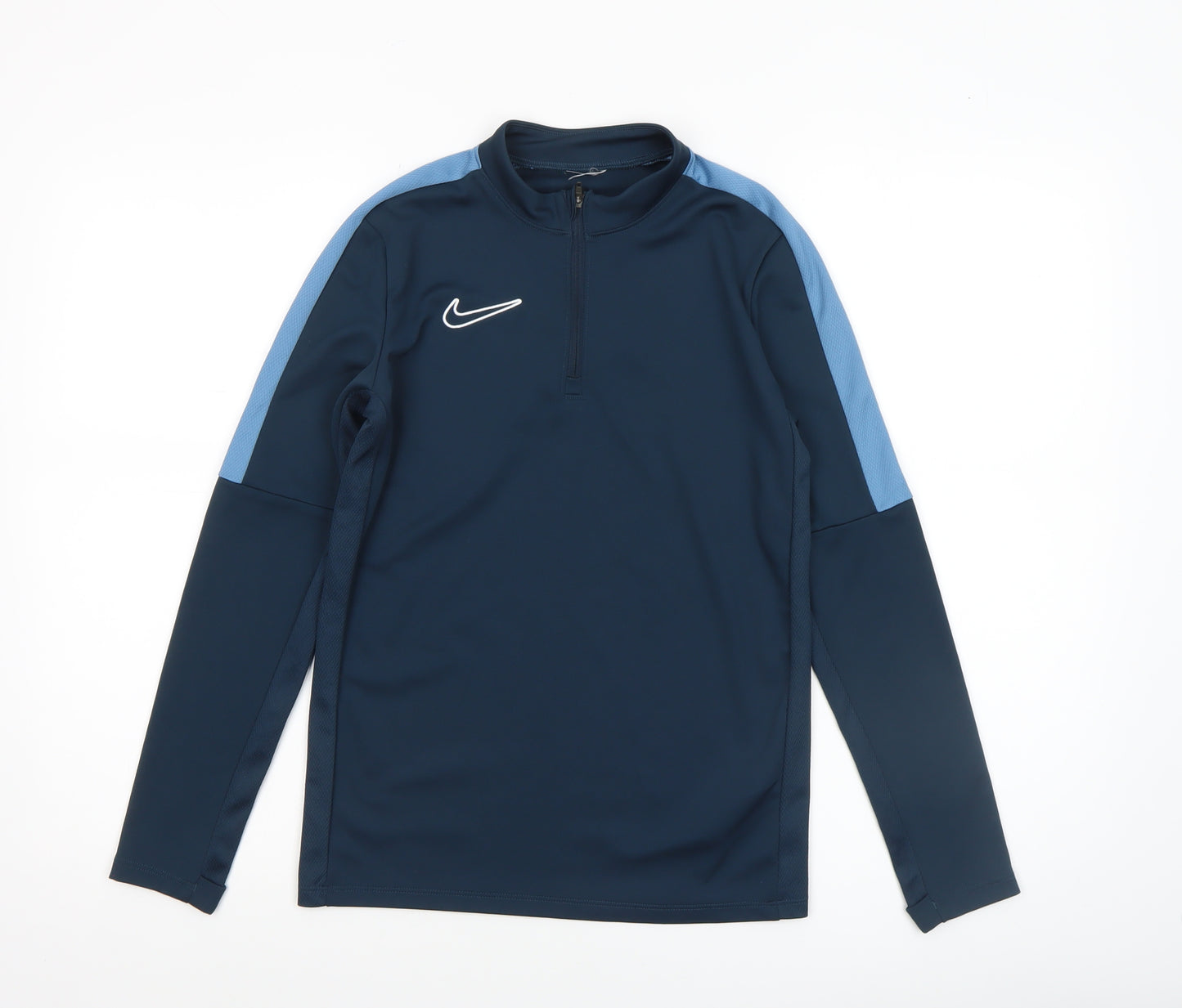 Nike Women's Blue Long Sleeve 1/4 Zip Athletic T-Shirt Size M