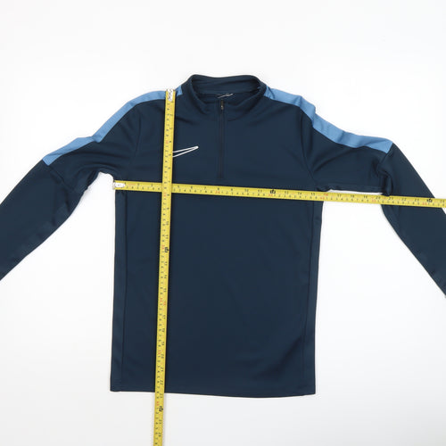 Nike Women's Blue Long Sleeve 1/4 Zip Athletic T-Shirt Size M