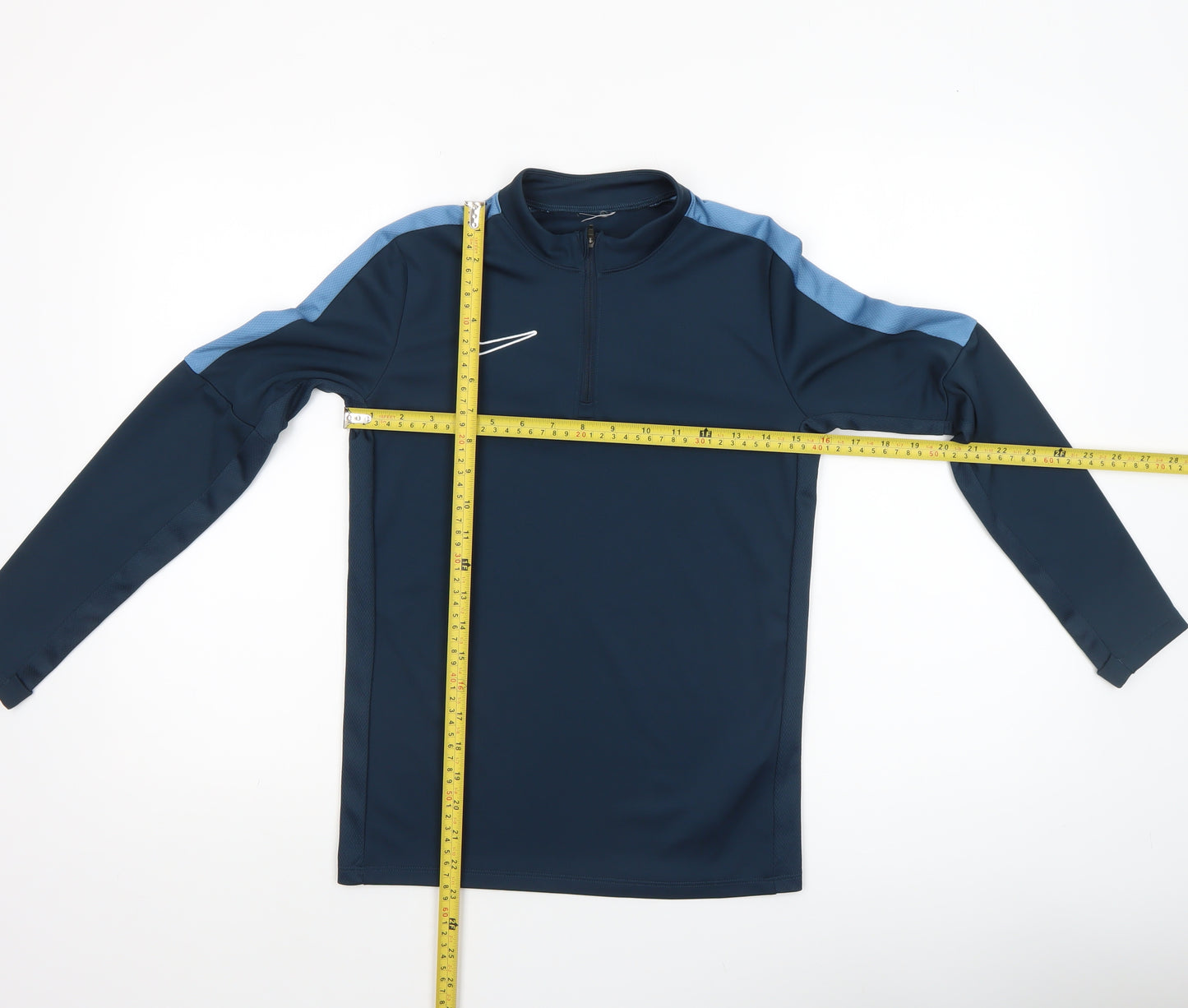 Nike Women's Blue Long Sleeve 1/4 Zip Athletic T-Shirt Size M