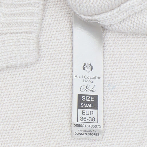Paul Costelloe Women Beige Wool V-Neck Sleeveless Vest Jumper S