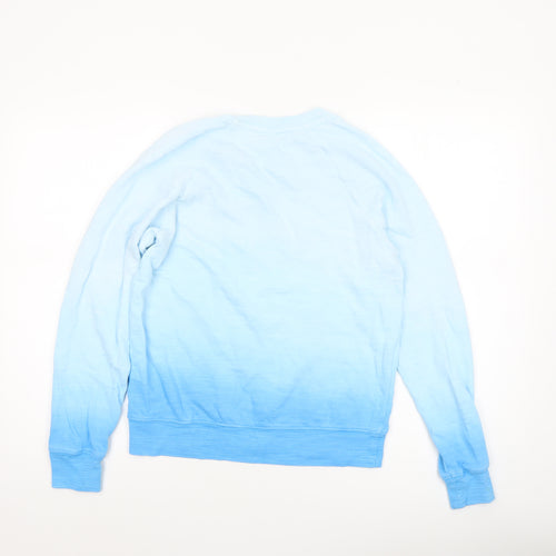 Marks and Spencer Women Blue Ombre Cotton Pullover Sweatshirt Size 6