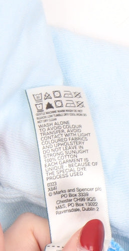Marks and Spencer Women Blue Ombre Cotton Pullover Sweatshirt Size 6