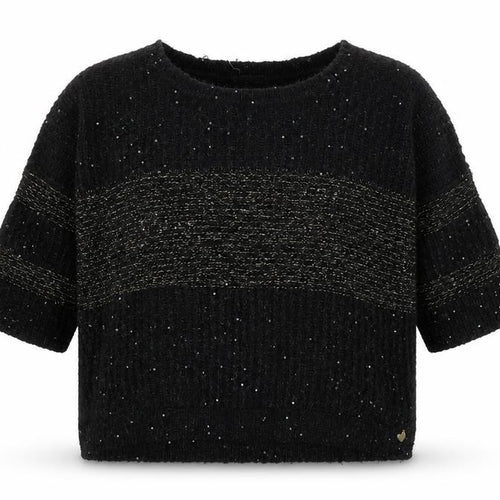Hilfiger Denim Womens Black Sequin Knit Jumper XL Relaxed Fit
