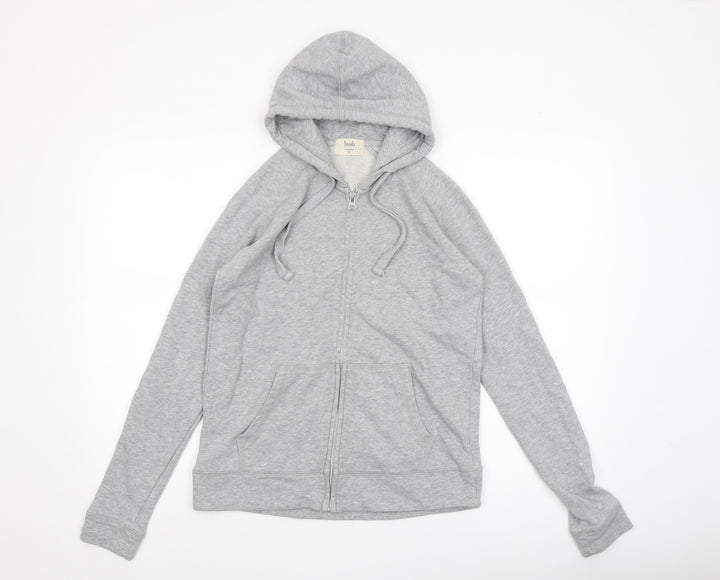 Hush Unisex Grey Full Zip Hoodie XS Lightweight Cotton Blend