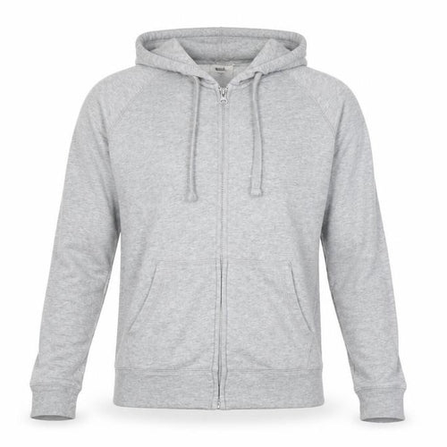 Hush Unisex Grey Full Zip Hoodie XS Lightweight Cotton Blend