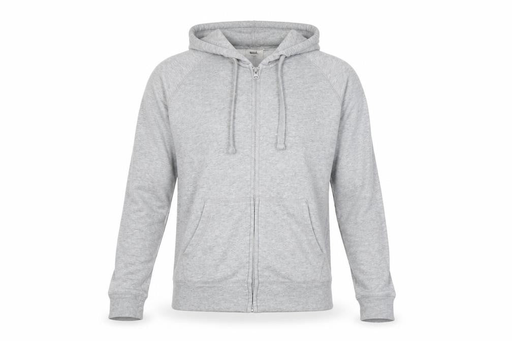 Hush Unisex Grey Full Zip Hoodie XS Lightweight Cotton Blend