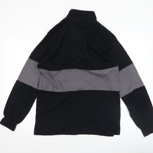 YAE Men’s Black & Grey 1/2 Zip Pullover Sweatshirt Small