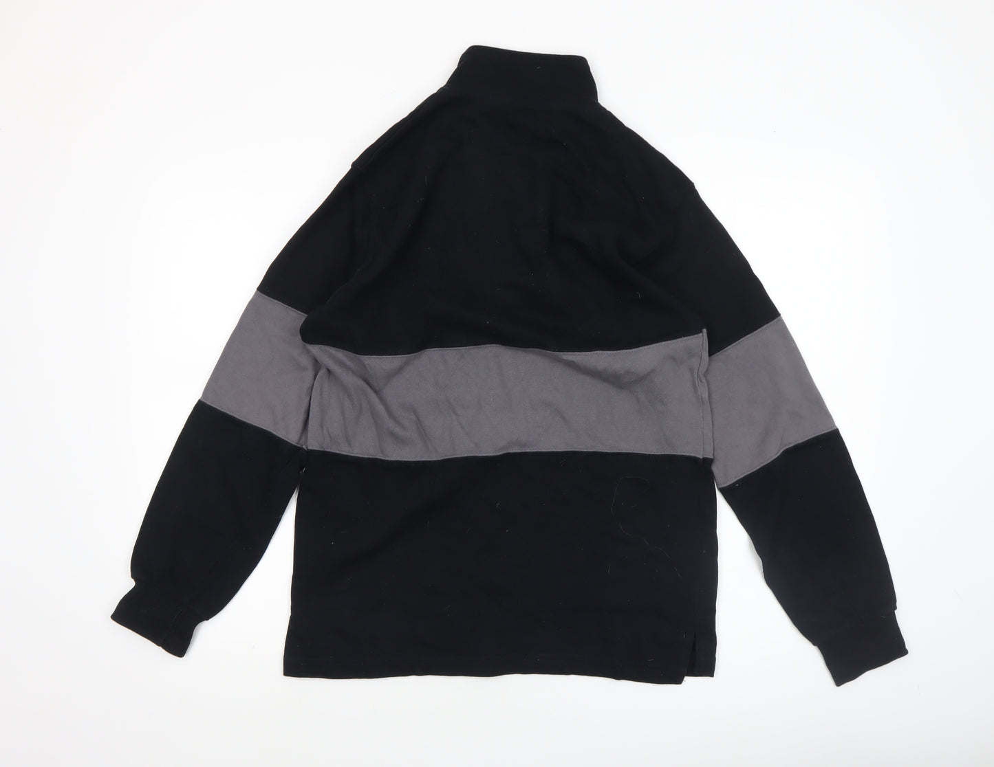 YAE Men’s Black & Grey 1/2 Zip Pullover Sweatshirt Small