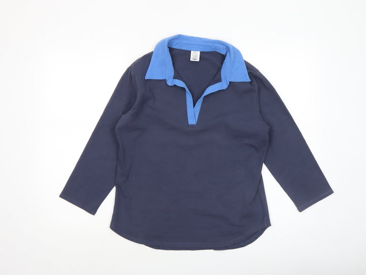 Patagonia Women’s Blue 3/4 Sleeve Cotton Collared Polo Shirt Size L