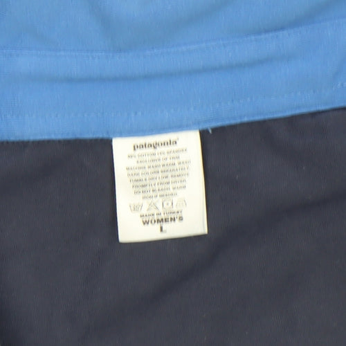 Patagonia Women’s Blue 3/4 Sleeve Cotton Collared Polo Shirt Size L