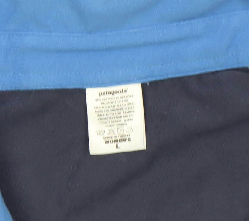 Patagonia Women’s Blue 3/4 Sleeve Cotton Collared Polo Shirt Size L