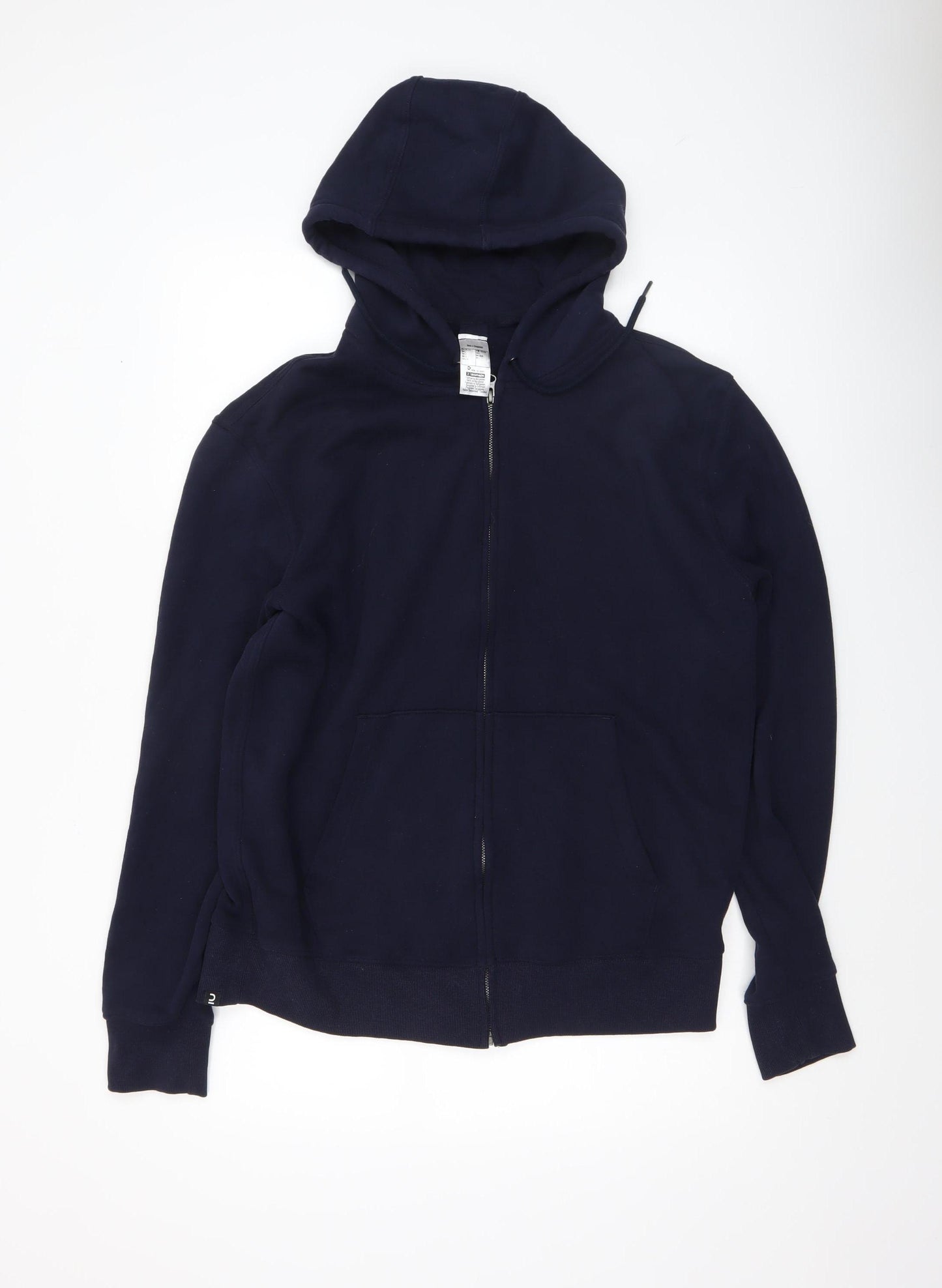 Decathlon Men's Navy Full Zip Hoodie Size S Cotton Blend