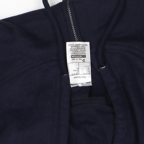 Decathlon Men's Navy Full Zip Hoodie Size S Cotton Blend