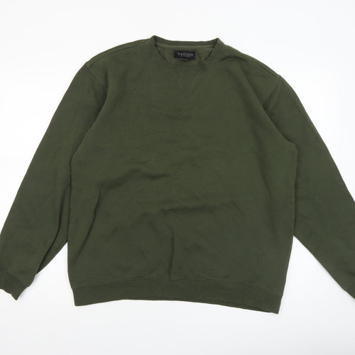 Van Heusen Men's Green Pullover Sweatshirt M Regular Cotton Blend