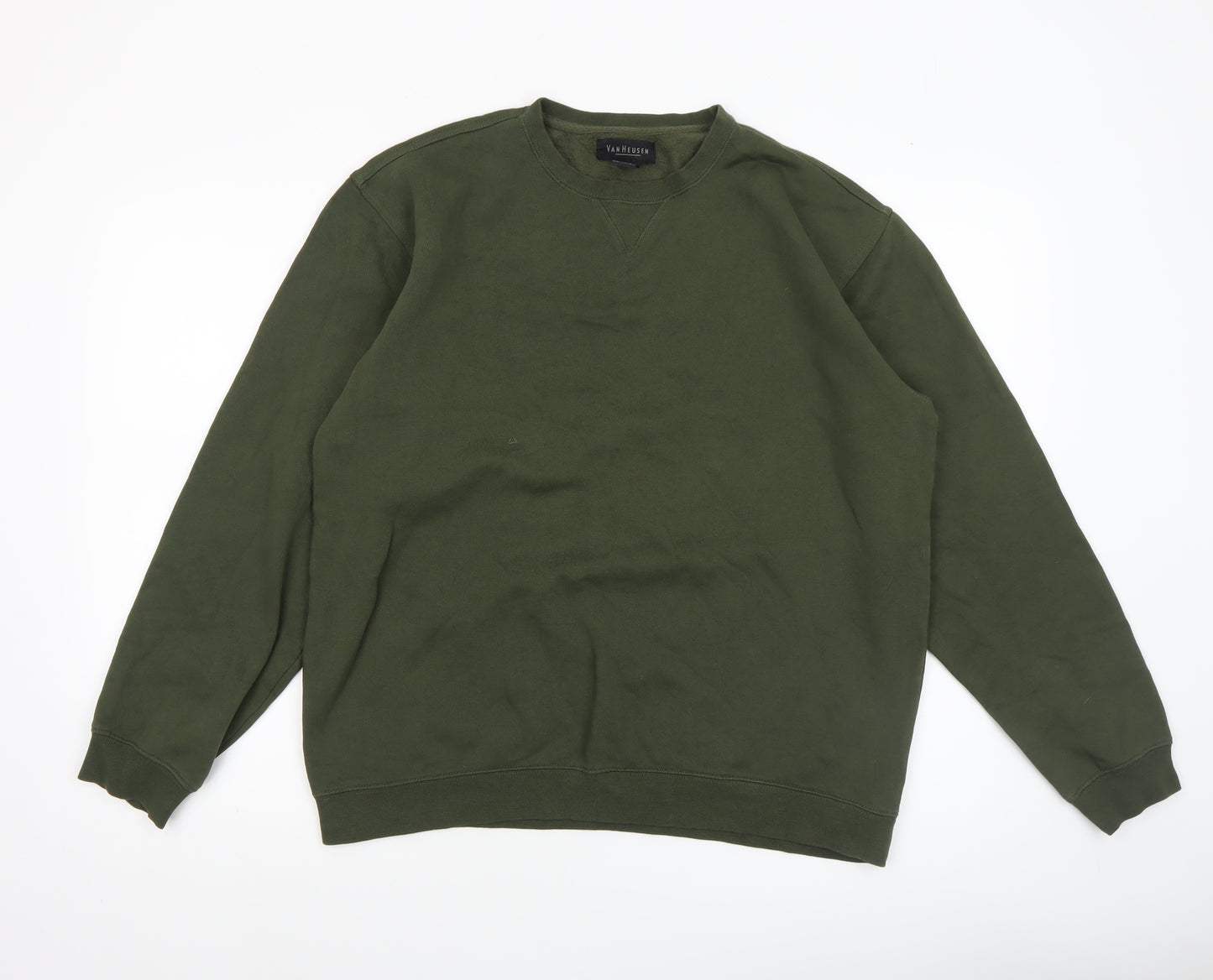 Van Heusen Men's Green Pullover Sweatshirt M Regular Cotton Blend