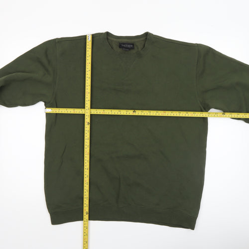 Van Heusen Men's Green Pullover Sweatshirt M Regular Cotton Blend