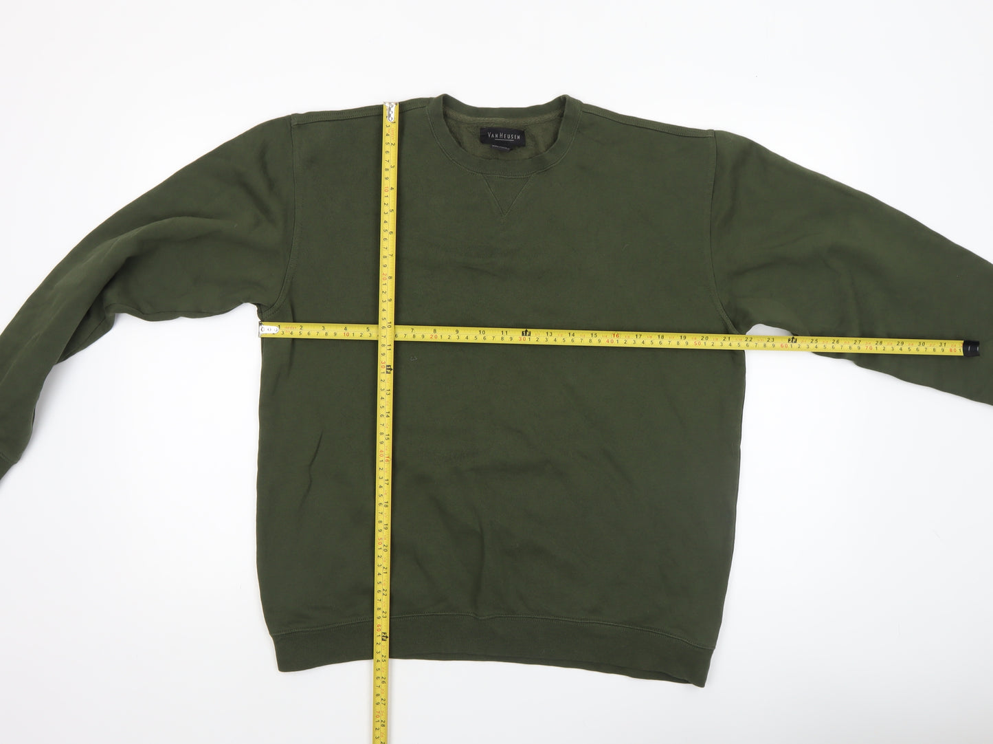 Van Heusen Men's Green Pullover Sweatshirt M Regular Cotton Blend