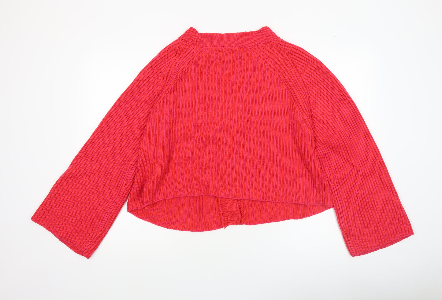 ASOS DESIGN Women’s Red V-Neck Button Rib Knit Cardigan Size S UK 8-10