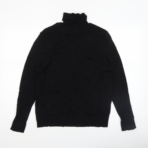 Wallis Womens Black Roll Neck Studded Shoulder Jumper UK 12