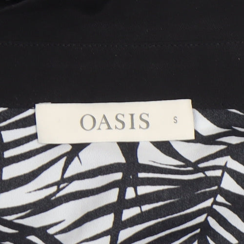 Oasis Womens Black Tropical Print Collared Shirt Dress Size S