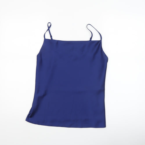 Oasis Women Blue Camisole Satin Tank Top Size 10