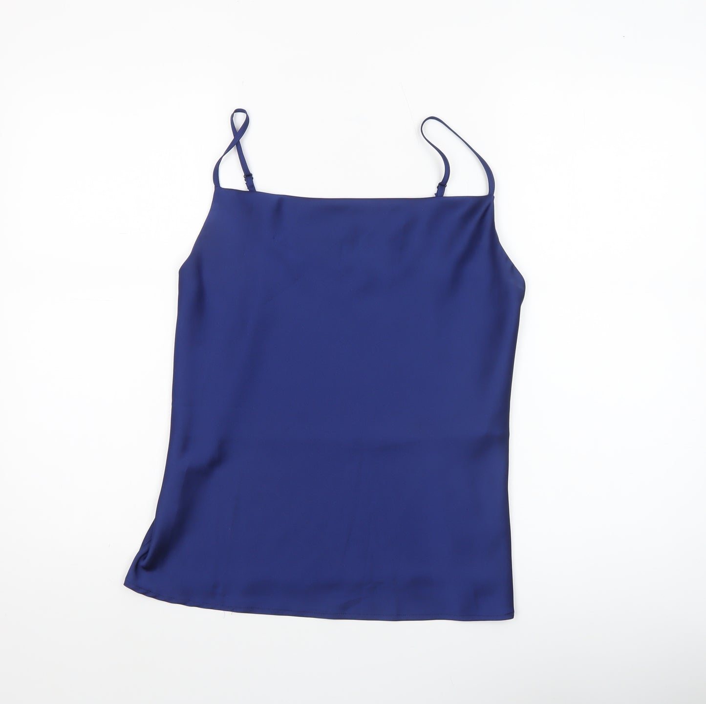 Oasis Women Blue Camisole Satin Tank Top Size 10