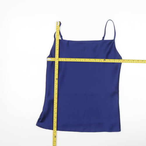 Oasis Women Blue Camisole Satin Tank Top Size 10